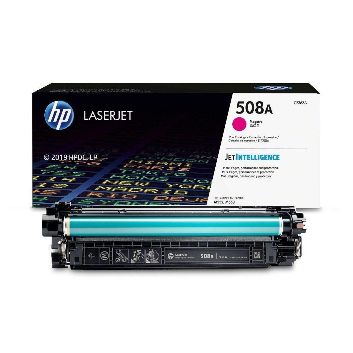 HP Original 508A CF363A Magenta LaserJet Toner Cartridge.