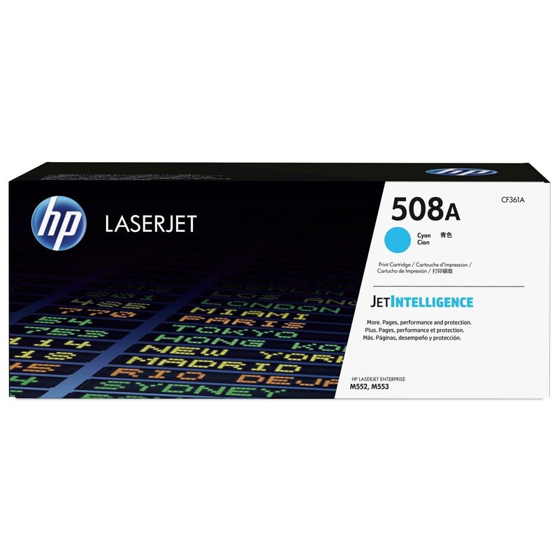 HP Original 508A CF361A Cyan LaserJet Toner Cartridge.