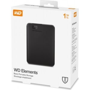 WD Elements 1TB Portable 2.5" External Hard Drive Black.