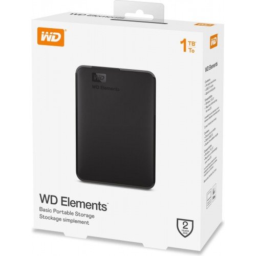 WD Elements 1TB Portable 2.5" External Hard Drive Black.