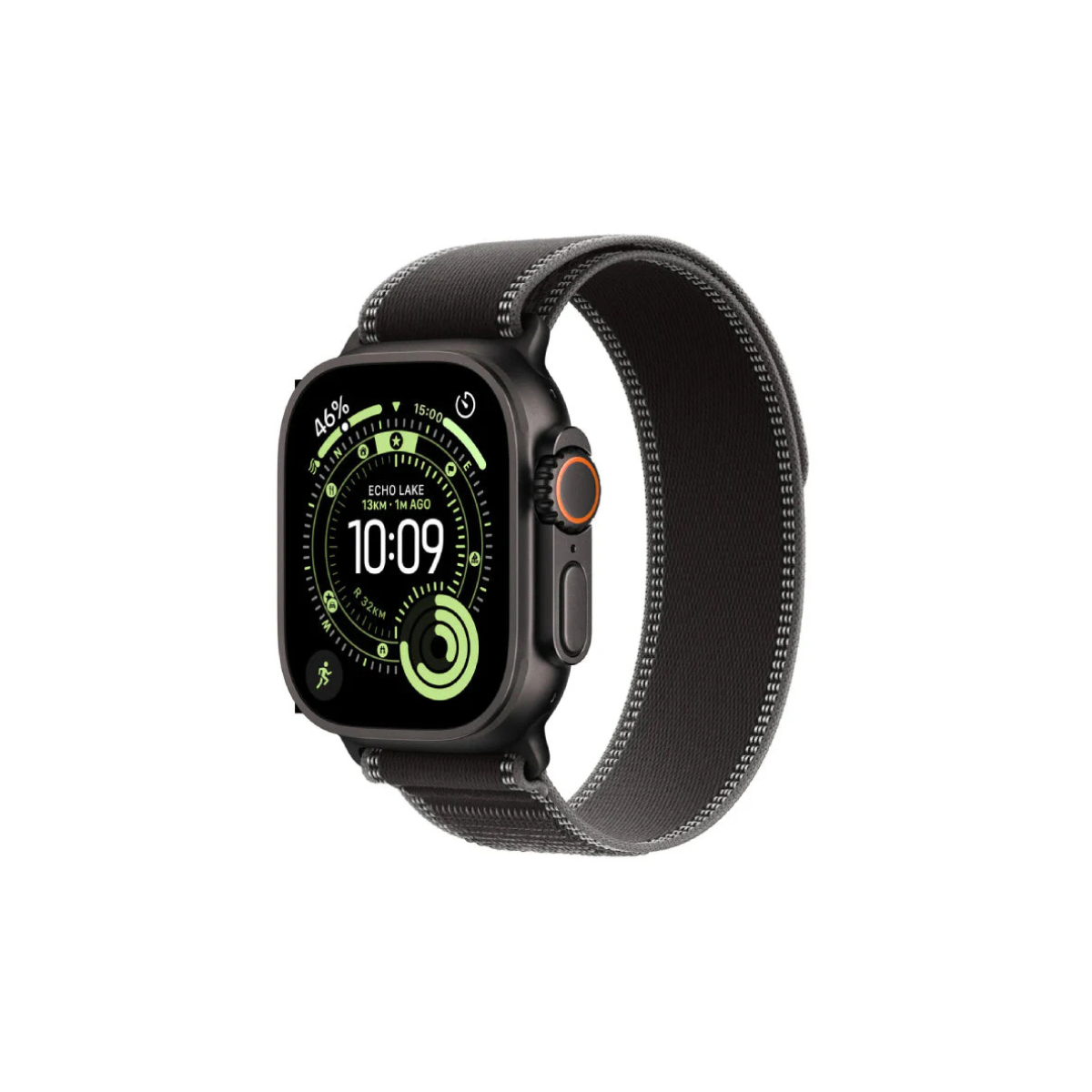Apple Watch Ultra 3 - LTPO OLED, 64GB, 49mm, Bluetooth, Wi-Fi, Cellular, Medium, Large, Black Titanium Case with Black, Charcoal Trail Loop