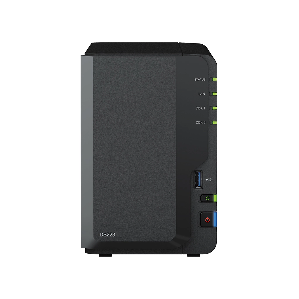 Synology Storage DiskStation DS223 - SATA, 2-Bays, USB, LAN, Disk Less