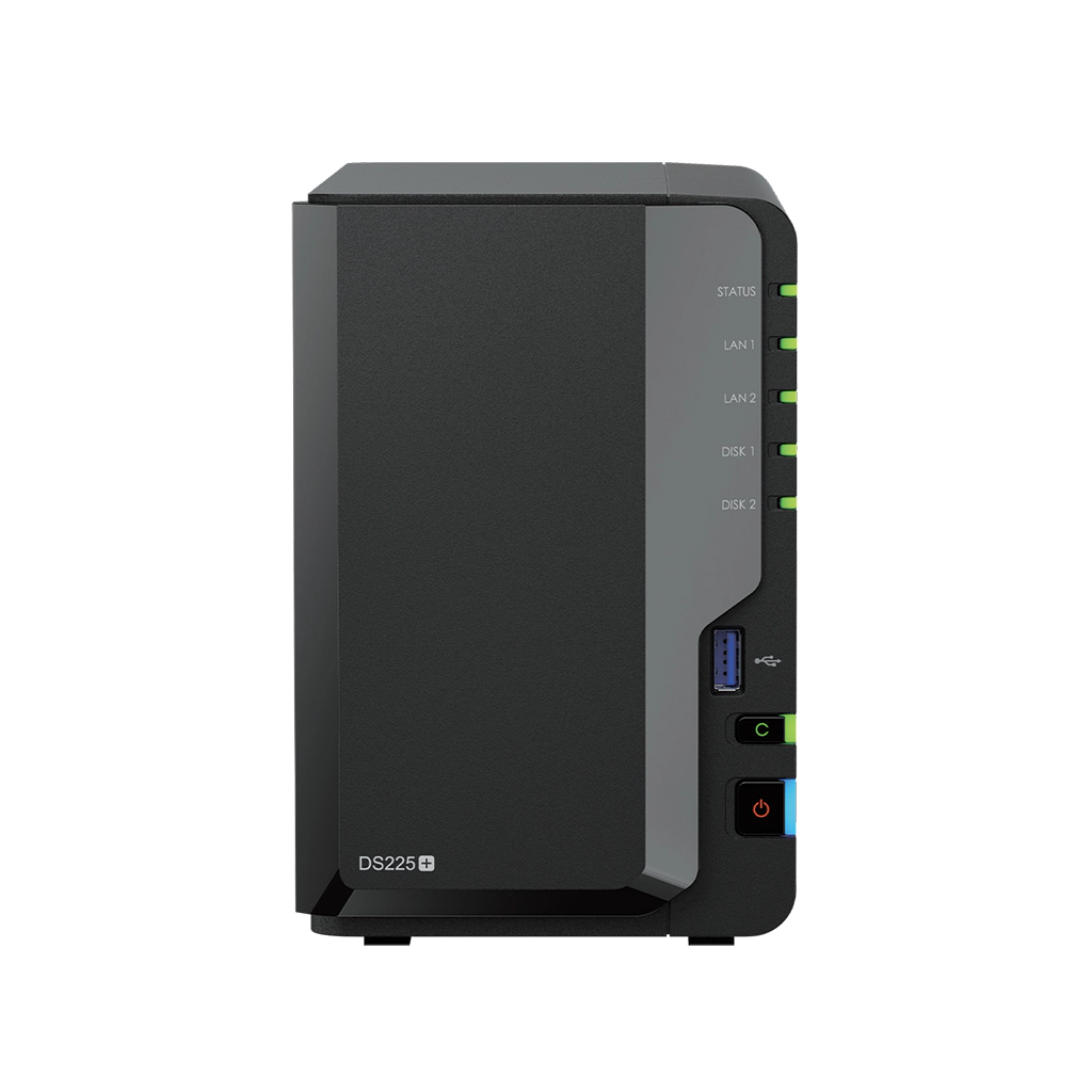 Synology DiskStation DS225+ - SATA, 2-Bays, USB, LAN, Disk Less