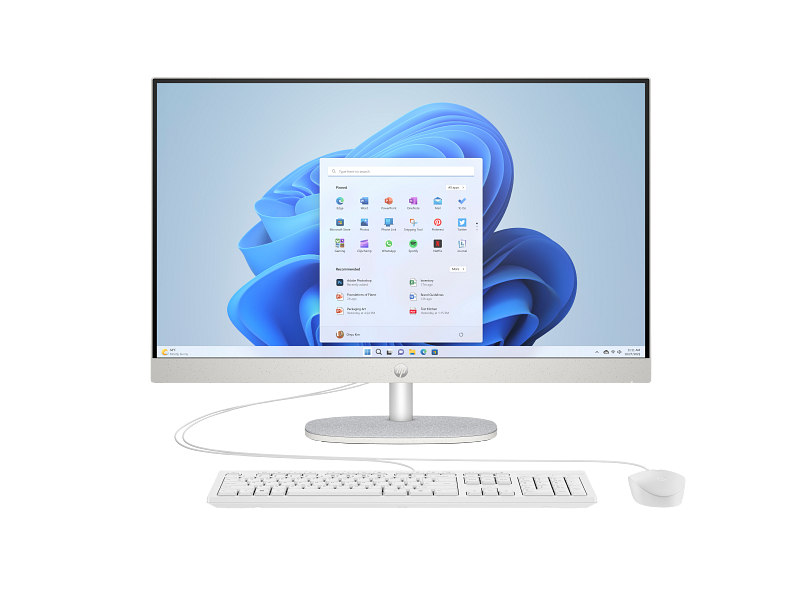 HP 27-CR0023NE All In One PC - i5, 8GB, 512GB (NVMe M.2 SSD), 27" FHD Non-Touch, DOS (Without OS), Shell White - Desktop