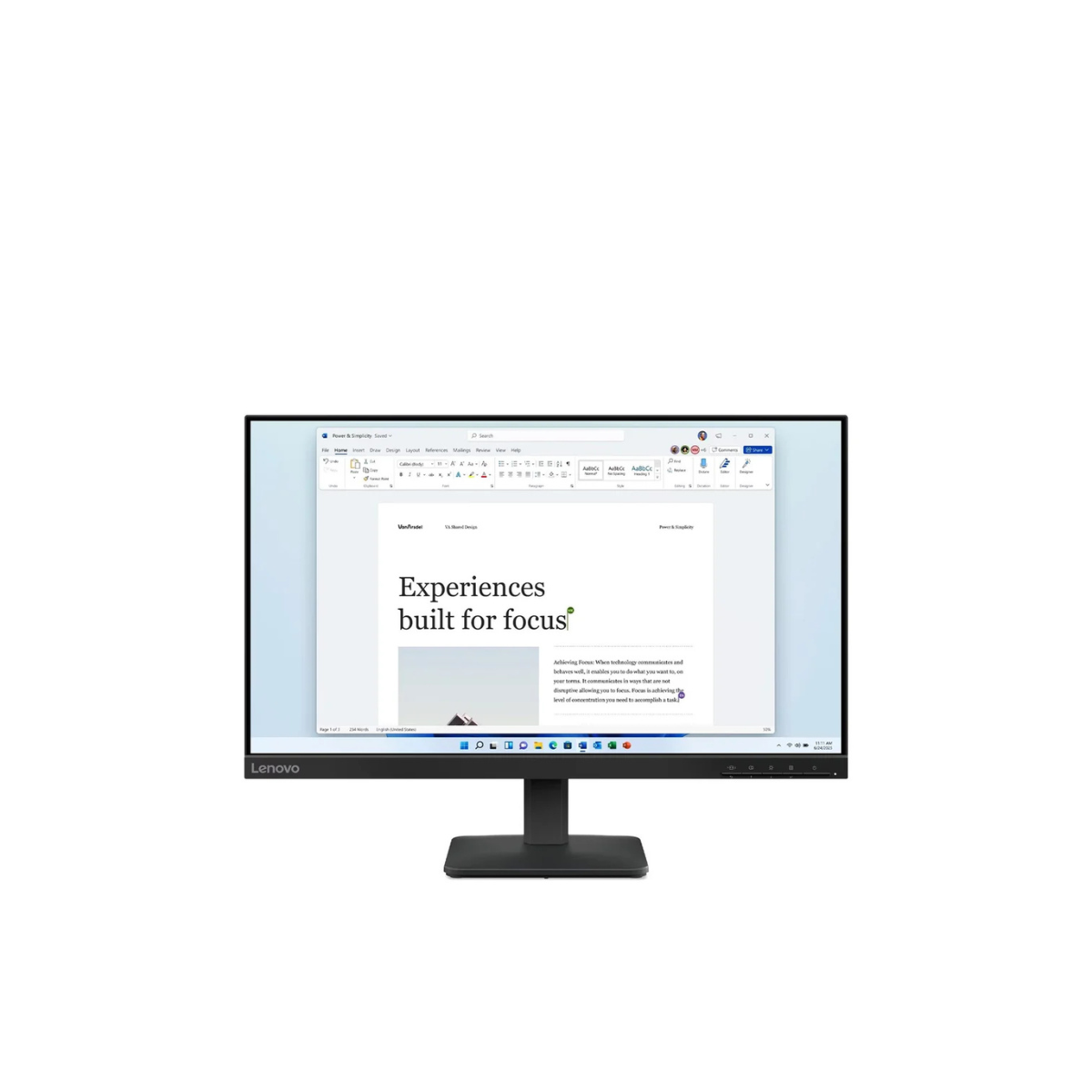 Lenovo L27-4e - 27.0" FHD, 4ms, 100Hz, D-Sub, HDMI, Raven Black, 3YW - Monitor