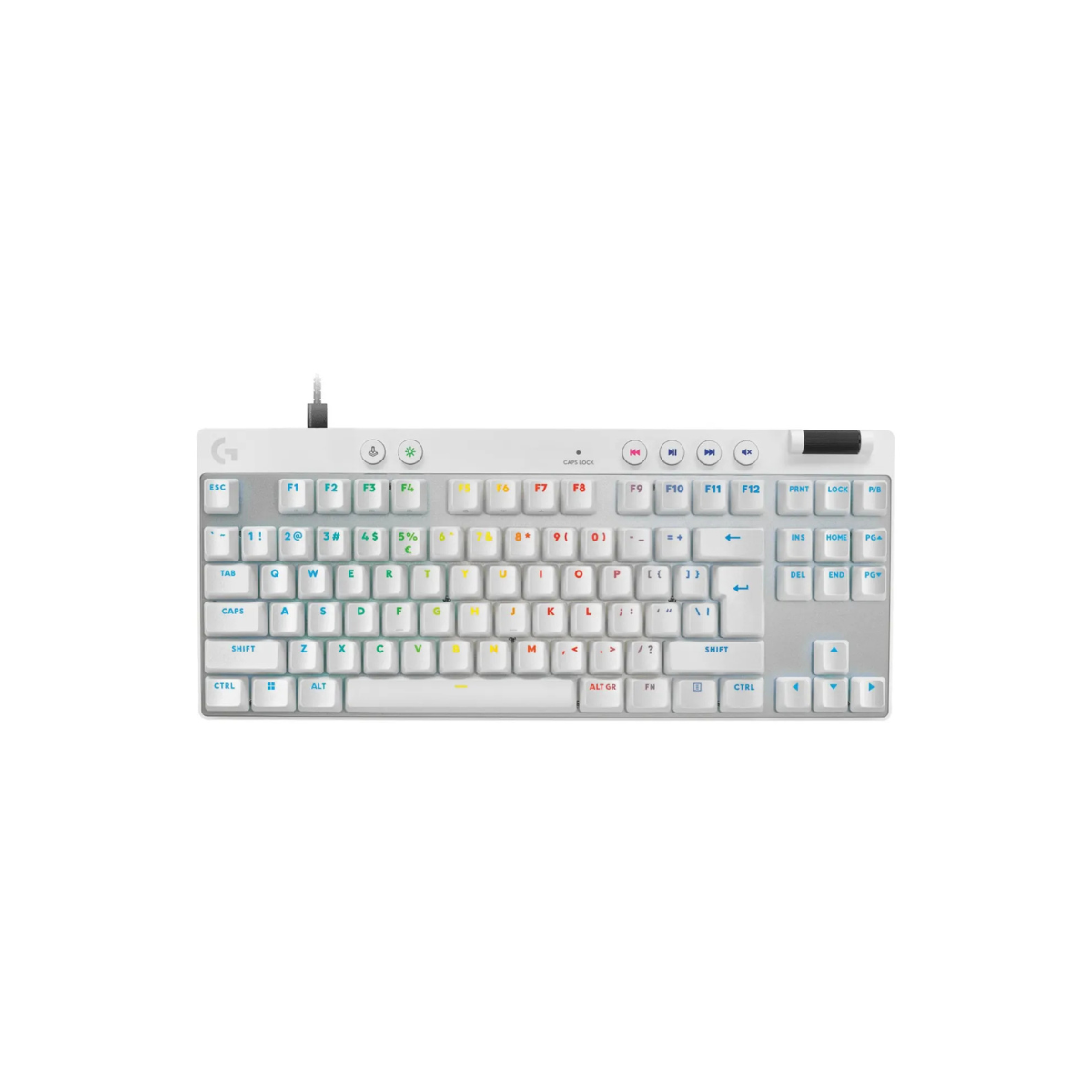 Logitech Wired Gaming Keyboard G Pro X TKL RAPID, LINEAR, White
