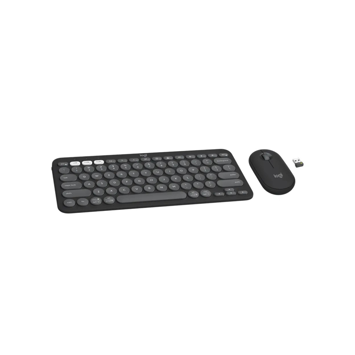 Logitech Wireless Keyboard Mouse Combo Pebble 2 Keyboard Mouse Combo - Tonal Graphite (Eng/Arb)