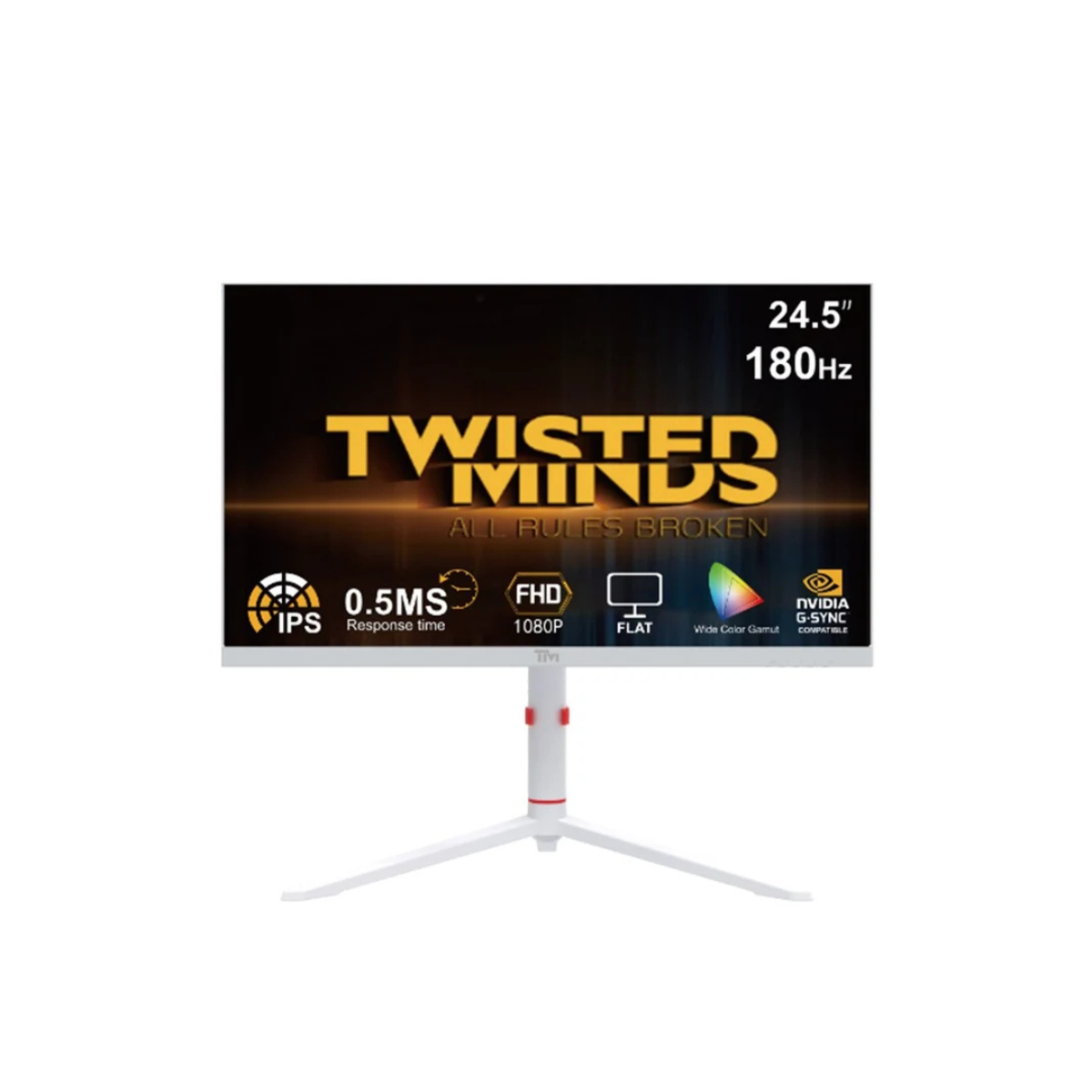 Twisted Minds 24" Frost Series Gaming Monitor - FHD, 180Hz, 0.5ms, HDMI, Display Port, Audio Out, White, TMA24FHD180IPS