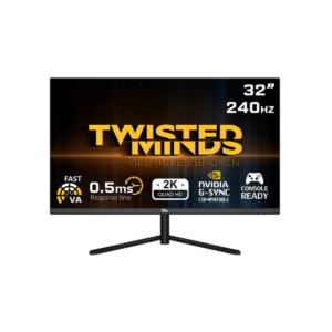 Twisted Minds 32" Gaming Monitor QHD VA, 240Hz, 0.5ms, HDR, HDMI, - Black, TM32QHD240VA
