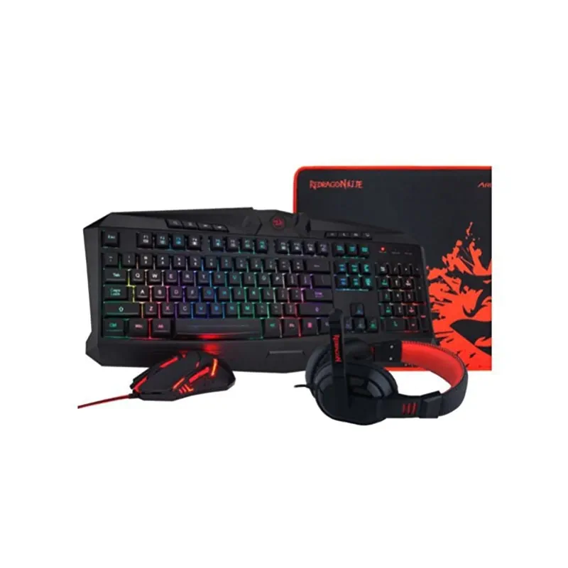 Redragon S101 PC Gaming Keyboard and Mouse Combo + Mousepad + Headset with Mic - Image 2
