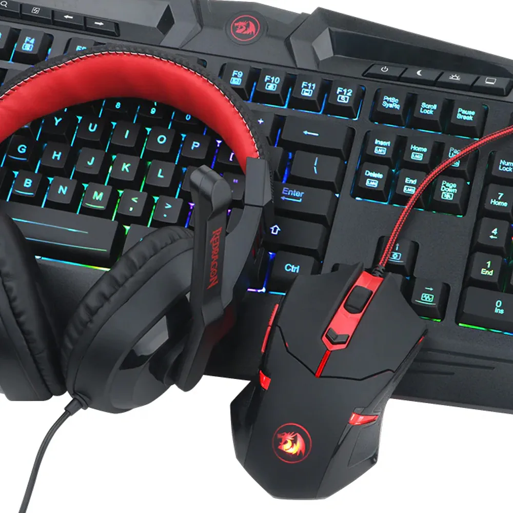 Redragon S101 PC Gaming Keyboard and Mouse Combo + Mousepad + Headset with Mic - Image 3