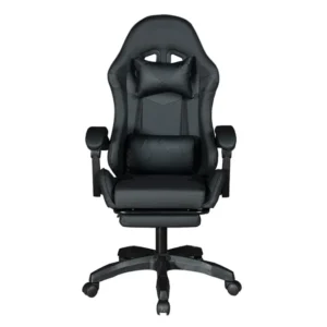 GADGETON Imperial Series PVC Leather Gaming Chair With Footrest - Black