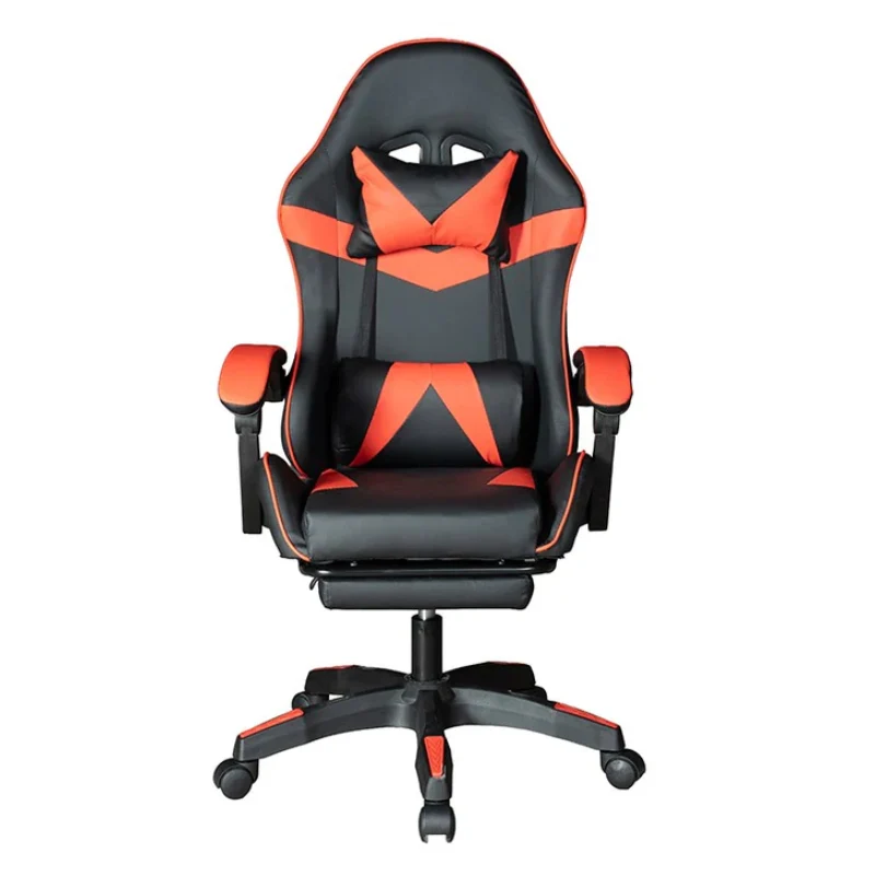 GADGETON Imperial Series PVC Leather Gaming Chair With Footrest - Black-Red