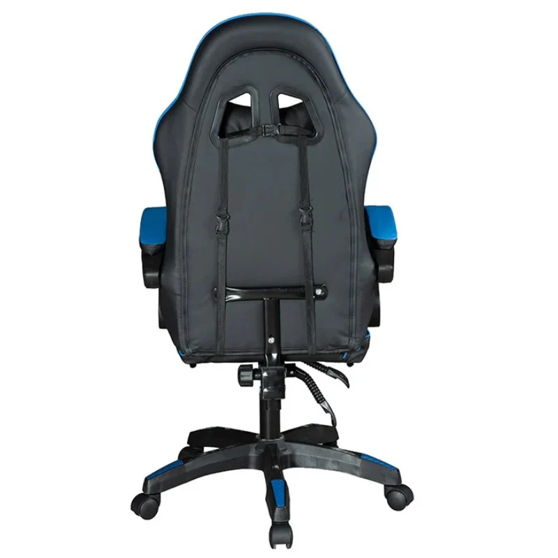GADGETON Imperial Series PVC Leather Gaming Chair With Footrest - Black-Blue - Image 4