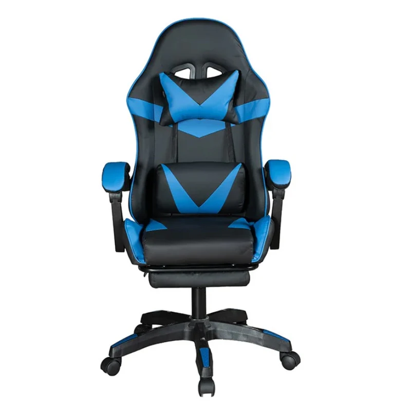 Gadgeton Gaming Chair with Footrest – Black-Blue-1