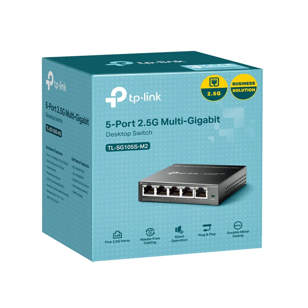 TP-Link 5-Port Desktop Switch - TL-SG105S-M2 - 2.5 Multi Gigabit - Unmanaged