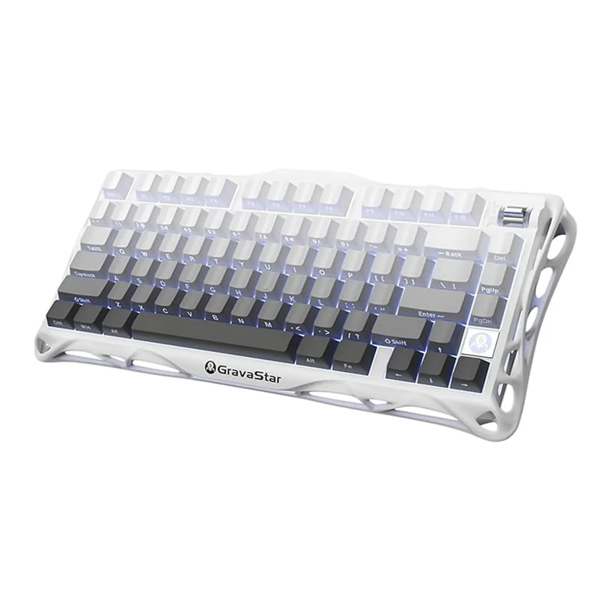 GravaStar Mercury K1 75% Wireless Mechanical Gaming Keyboard - Gradient White