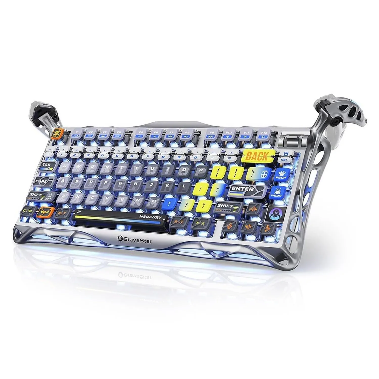 GravaStar Mercury K1 Pro 75% Wireless Mechanical Gaming Keyboard Special Edition - Interstellar Silver
