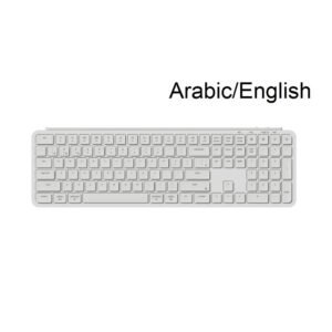 KeyChron B6 Pro Ultra-Slim Wireless Full-Size Keyboard, B6P-K8, Ivory White – Arabic/English