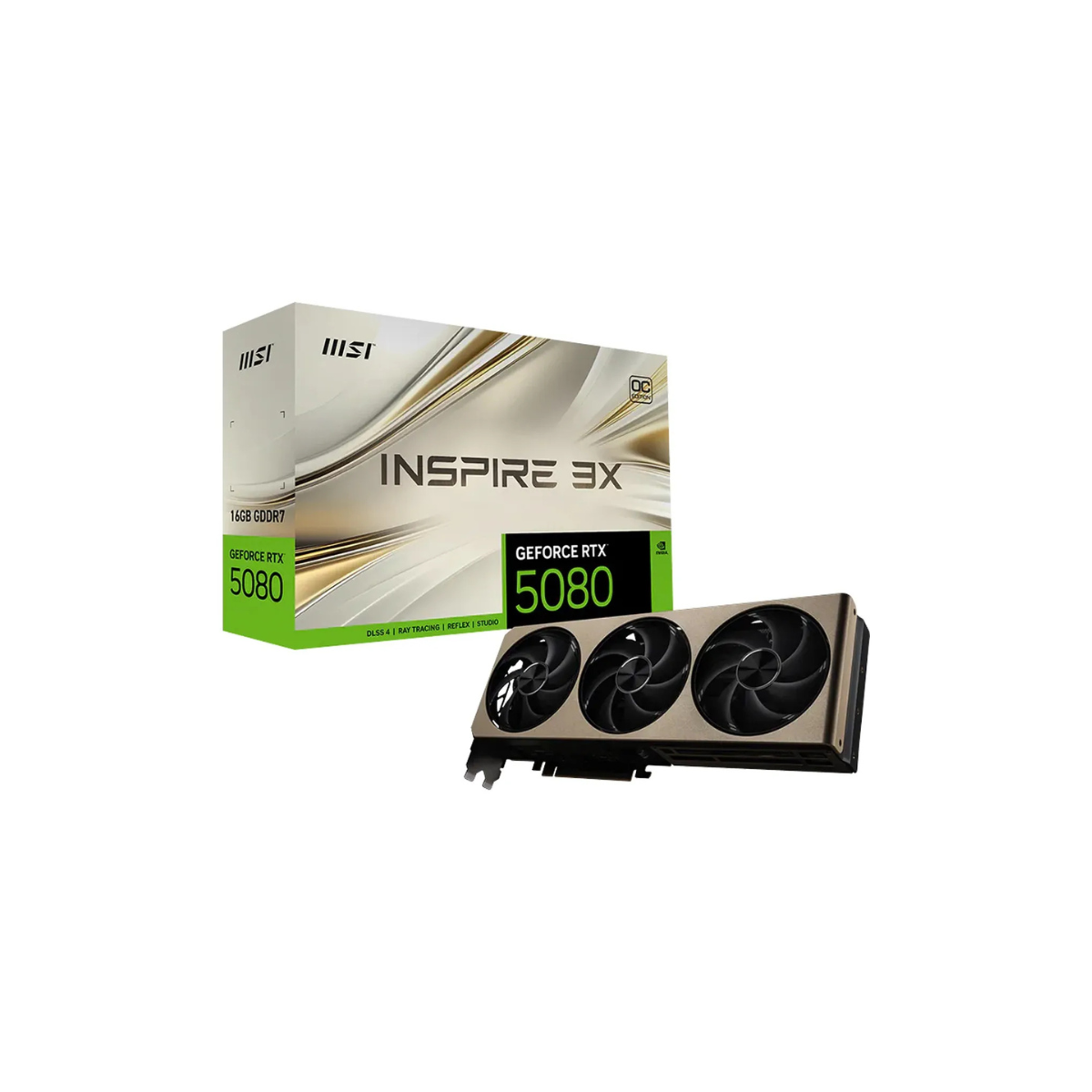 MSI Geforce RTX 5080 InSpire 16GB GDDR7 Graphic Card 3X OC Edition - 912-V531-064